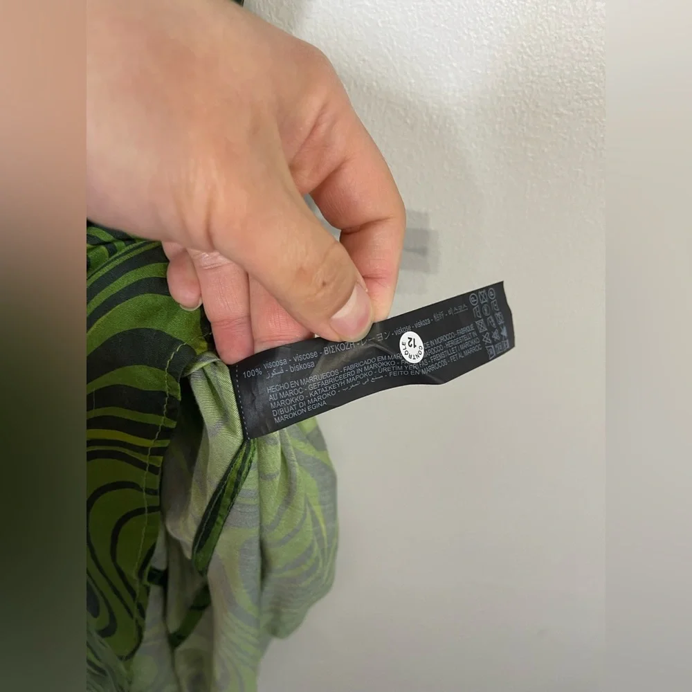 Zara Women’s printed midi Slip dress size small Grunge Abstract Blogger Hot - Picture 7 of 12